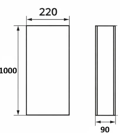 Franke Воздуховод ВП 90х220 L1м пластик (112.0757.769)